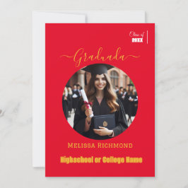 Anuncio Elegante Foto Roja Graduada Española