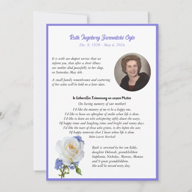 Anuncio Elegante fotograma Rosa muerte (Anverso)