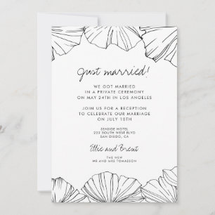 Anuncio Elegante Ginkgo Biloba Minimalista Recién casados