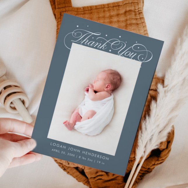 Anuncio Elegante Gracias A Calligraphy Slate Birth (Subido por el creador)