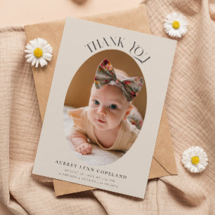 Anuncio Elegante Gracias Oval Cream Baby Photo