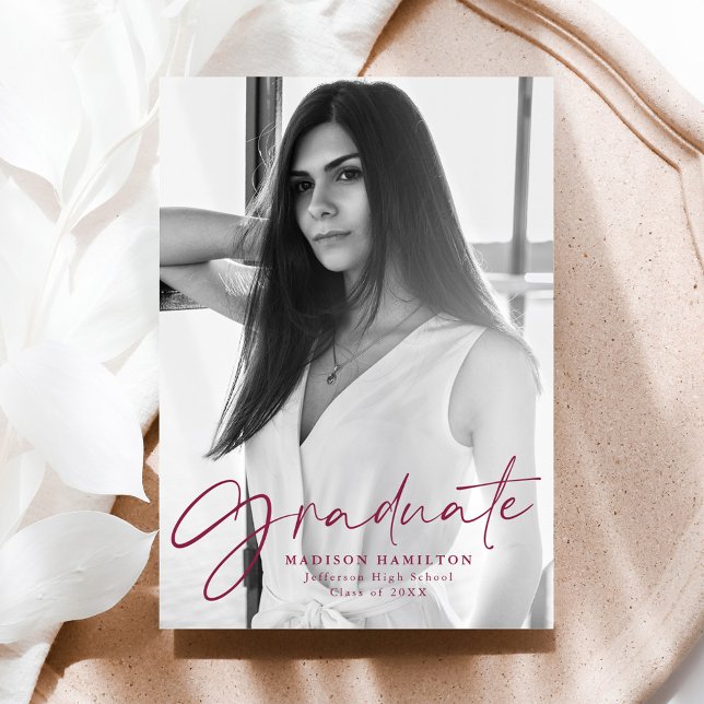 Anuncio Elegante Graduación de Foto con Guión de Marón (Subido por el creador)