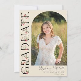 Anuncio Elegante Graduación de Foto de Flor Silvestre