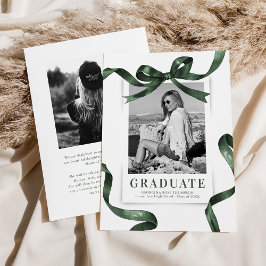 Anuncio Elegante Graduación de Foto de Green Bow