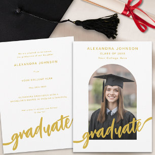 Anuncio Elegante Graduación de Foto del Arco de Guión Dora