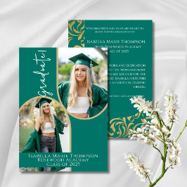 Anuncio Elegante Graduación de Foto del Arco Verde Esmeral