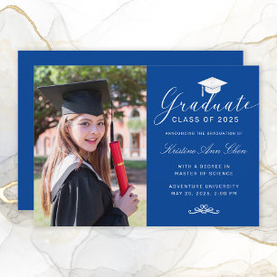 Anuncio Elegante Graduación de Foto Real con Guión Blanco 