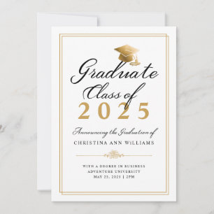 Anuncio Elegante Graduación de la Escuela de Leyes de Oro