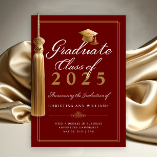 Anuncio Elegante Graduación de la Escuela de Leyes de Oro