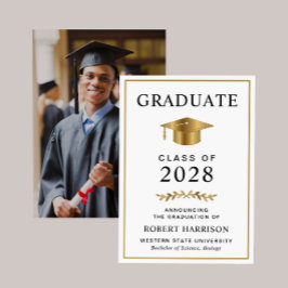 Anuncio Elegante Graduación de la Escuela Superior de Oro