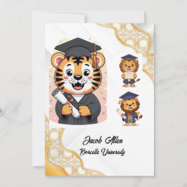 Anuncio Elegante Graduación de Lujo en Oro y Blanco