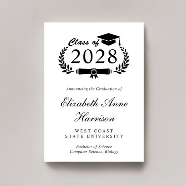 Anuncio Elegante Graduación Universitaria de Guión (An elegant college graduation announcement to celebrate the graduate's achievements)
