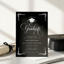 Elegante graduación universitaria en blanco y negr