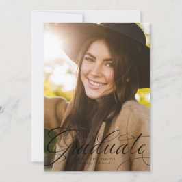 Anuncio Elegante graduación vertical negra de graduado de 