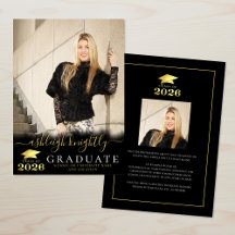 Elegante Graduado 2025 Black Gold Script 2 Fotos