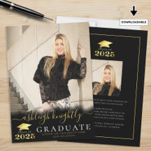 Elegante Graduado 2025 Black Gold Script 2 Fotos