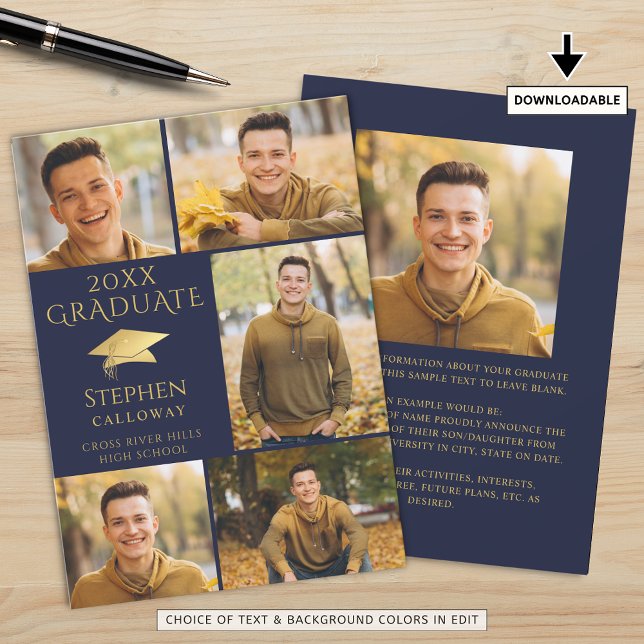 Anuncio Elegante graduado de Collage de fotos de la Marina (Subido por el creador)