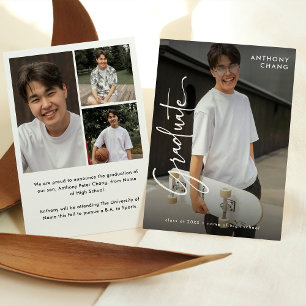 Anuncio Elegante Graduado de Escritura 4 Colaje de Fotos G