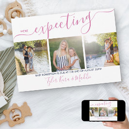 Anuncio Elegante guión 3 cuadrado foto embarazo de la mari