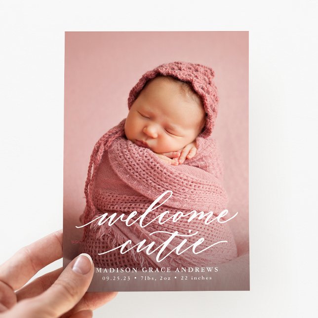 Anuncio Elegante guión Bienvenido a Cutie Photo Birth (Subido por el creador)