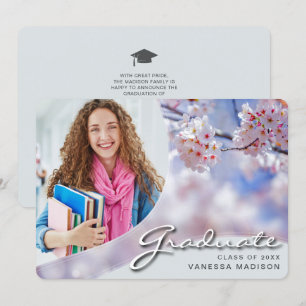 Anuncio Elegante guión de flor de cerezo Grado moderno d