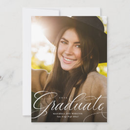 Anuncio Elegante guión de graduado ciruela vertical gradua