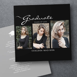 Anuncio Elegante guión moderno mínimo   3 Graduación fotog