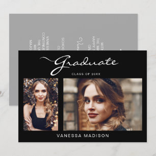 Anuncio Elegante guión moderno simple   2 Graduación fotog