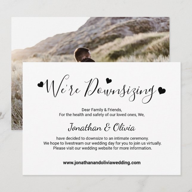 Anuncio Elegante guion Reduciendo tamaño Boda Foto (Anverso / Reverso)