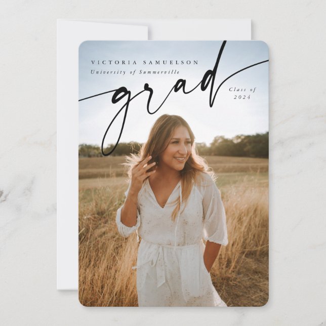 Anuncio Elegante guión superposición de dos graduaciones d (Anverso)