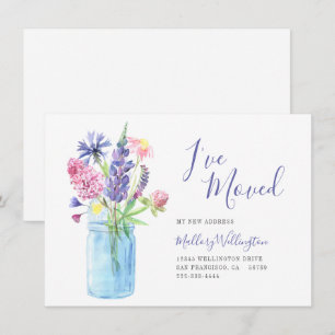 Anuncio Elegante Ive Moved Watercolor Floral Moving