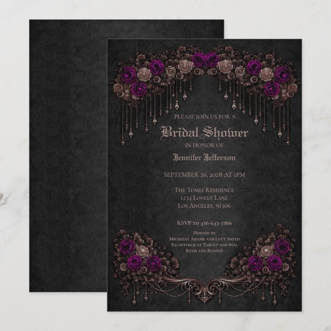 Anuncio Elegante lluvia de flores góticas para desposada (Anverso / Reverso)