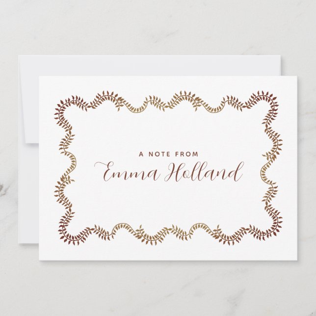 Anuncio Elegante Marco Foliage Personalizado Botánico (Anverso)