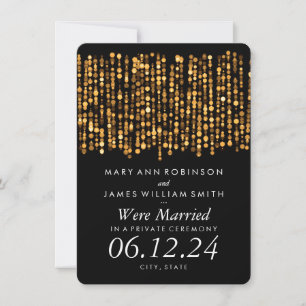 Anuncio Elegante Matrimonio / Elopement Luces de Oro Moder
