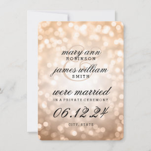 Anuncio Elegante Matrimonio / luz de cobre de Elopement Bo