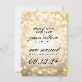 Anuncio Elegante Matrimonio / luz de la Bokeh de Oro Elope