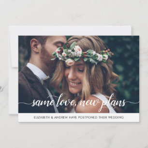 Anuncio Elegante Mismo Amor Nuevos Planes Cambio de Fecha 