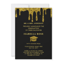 Elegante Moda Negra y Oro Graduación 2025