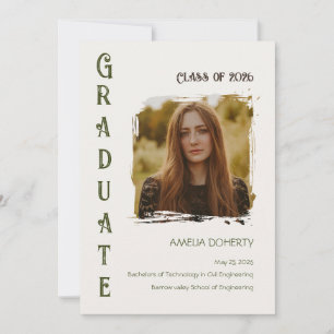 Anuncio Elegante moderno salvia y crema de graduación