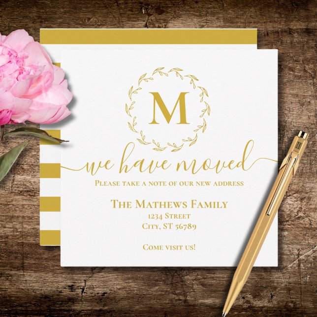 Anuncio Elegante Monograma De Guirnalda De Oro Que Hemos M (Subido por el creador)