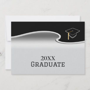 Anuncio Elegante Plata y Negro con Graduación Fotográfica