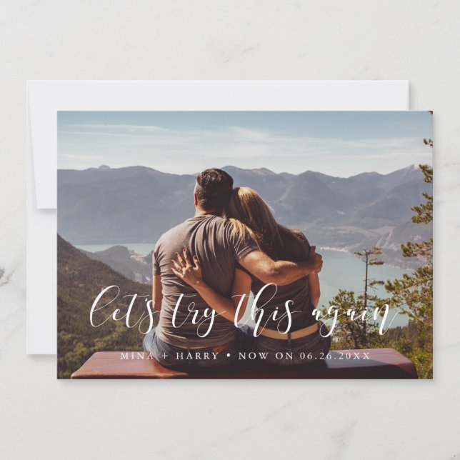 Anuncio Elegante Probemos de nuevo actualización de boda (Anverso)