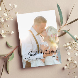 Anuncio Elegante Recién Casados Foto Personalizada Boda Mo