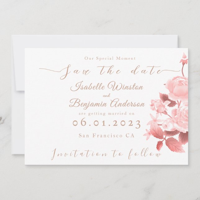 Anuncio Elegante Rosa de Moda Boda (Anverso)