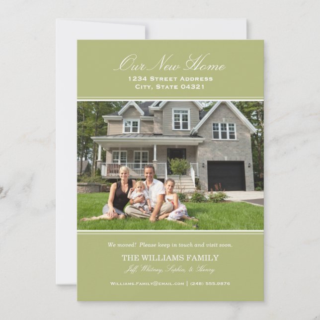 Anuncio Elegante Sage Green Nuestra nueva foto de casa en  (Anverso)