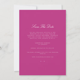 Anuncio Elegante Script blanco y magenta Guardar la tarjet