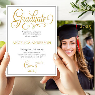 Anuncio Elegante Script Photo College Graduación universit