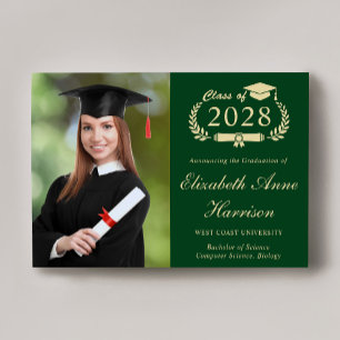 Anuncio Elegante Script Photo Green College Graduación