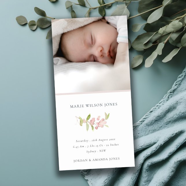 Anuncio Elegante suave Rubor Rosa Berry Floral Baby Girl (Subido por el creador)
