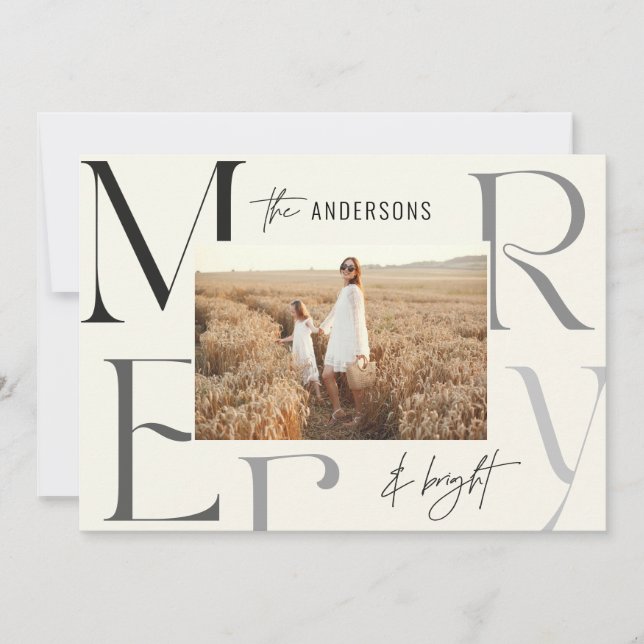 Anuncio Elegante y alegre tipografía fotográfica navideña (Anverso)